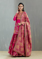 Magenta Nidhi Sharara With Mughal Print Dupatta