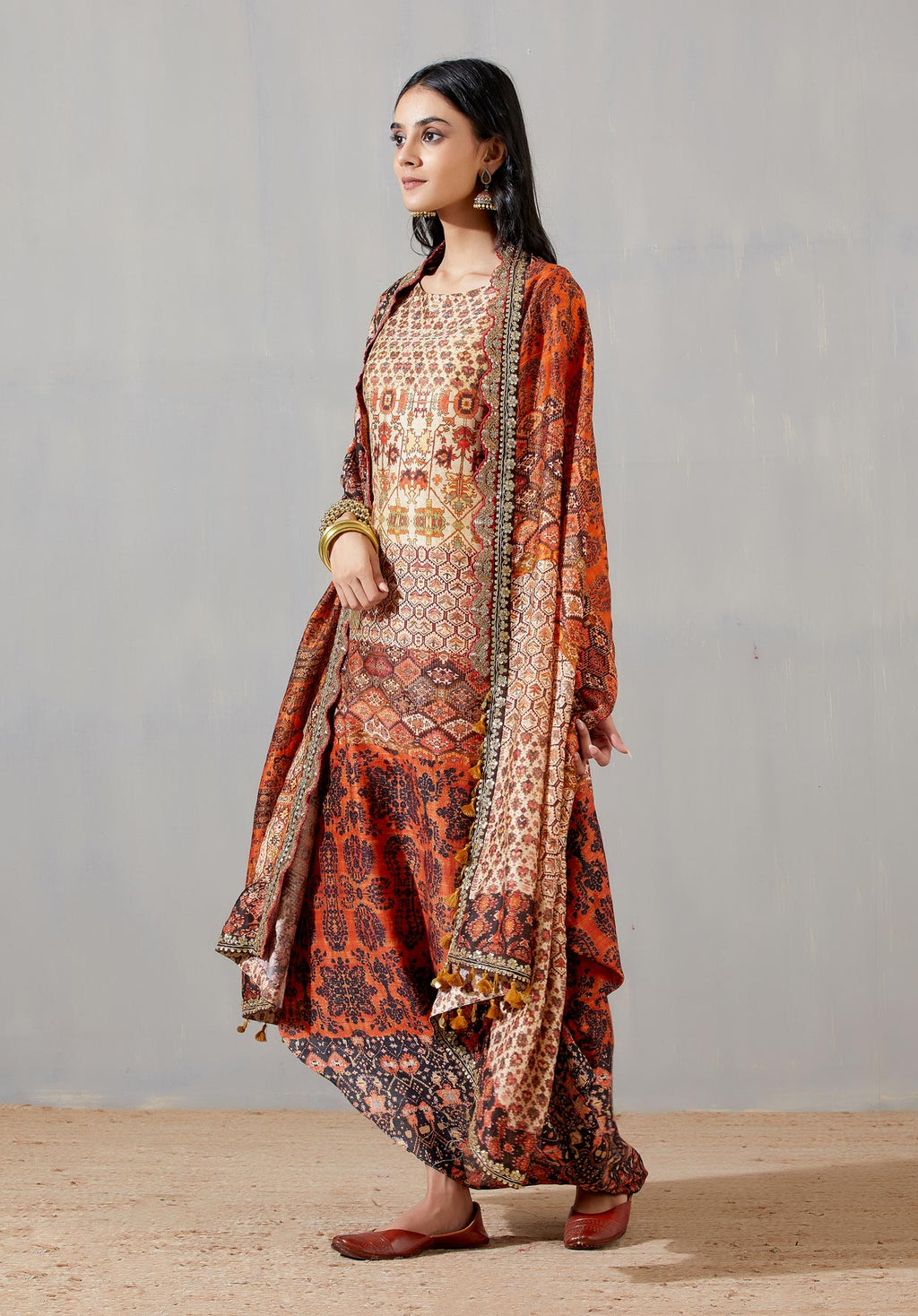 Noor Cowl Dress With A Dupatta