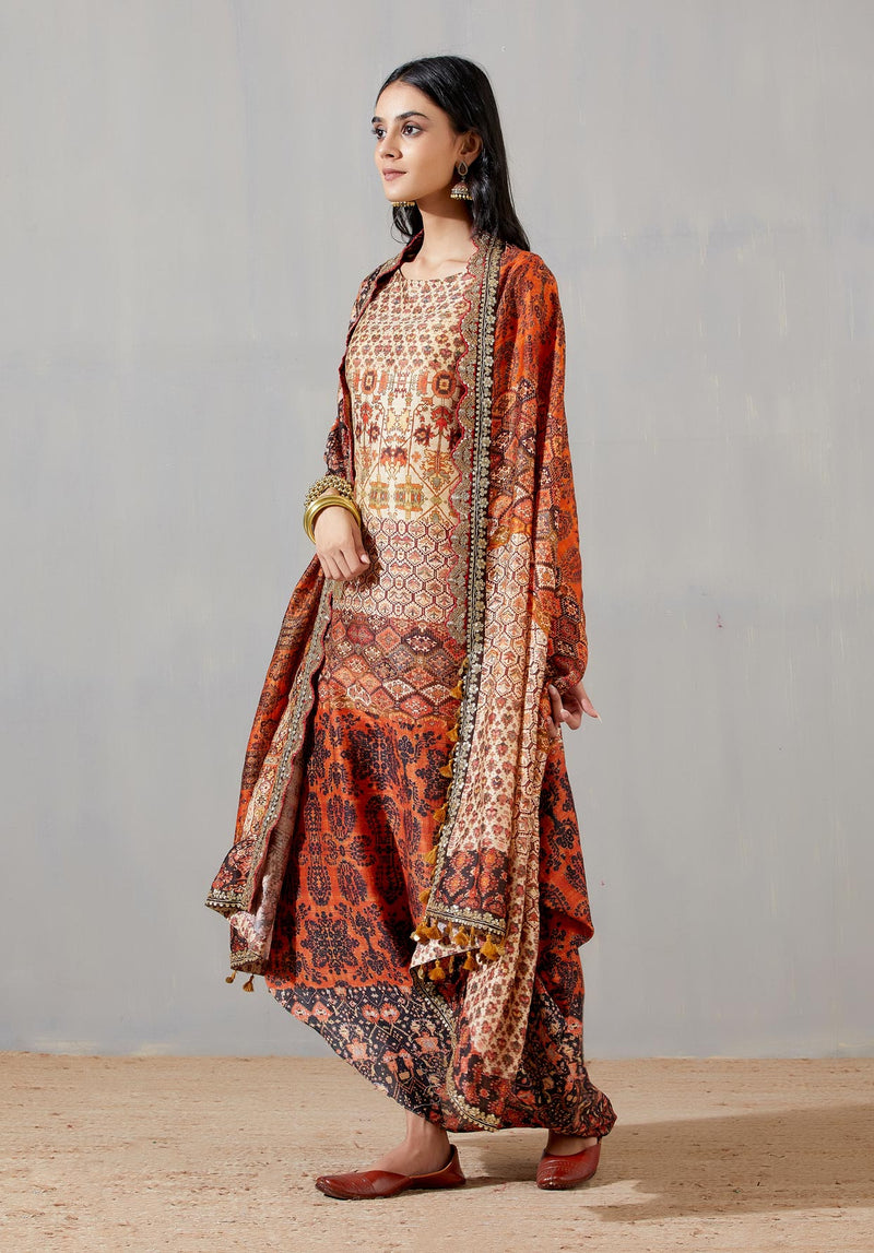 Noor Cowl Dress With A Dupatta