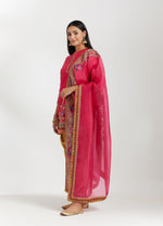 Magenta Silk Zardozi Work Kurta Set