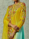 Mustard and Feroza Shaded Kurta with Palazzo Set