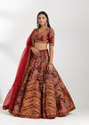 Maroon Chanderi Lehenga Set