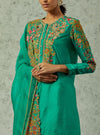 Green and blue shaded silk kurta set