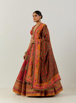 Coral Heavy Abbas Lehenga With Blouse And Dupatta