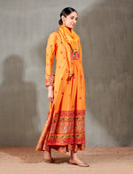 Orange Kurta with a Fershi and Scarf