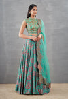 Sequence Blouse with Printed Skirt and Dupatta