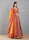 Yellow And Magenta Mughal Print Lehenga With Mughal Embroidery Blouse And Dupatta