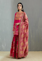 Magenta Nidhi Sharara with Mughal Print Dupatta