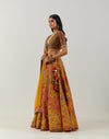 Mustard Sun Flower Lehenga With Blouse And Dupatta