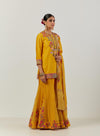 Mustard Nandani Kurti And Organza Sharara And Dupatta