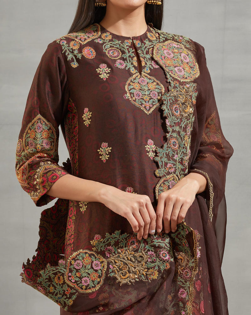 Brown Ombre Zig Zag Palazzo Set