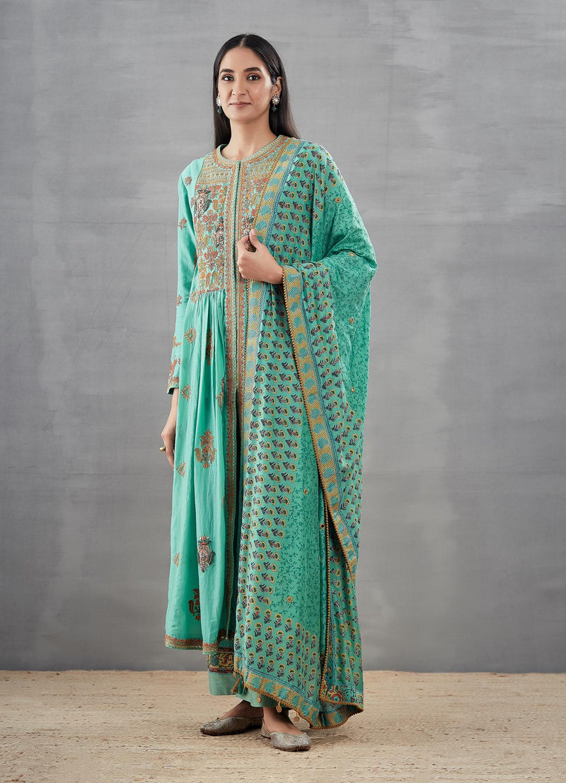 Silk Modi Kurta with Silk Dupatta and Pants
