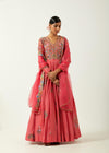 Candy Pink Chanderi Anarkali Set