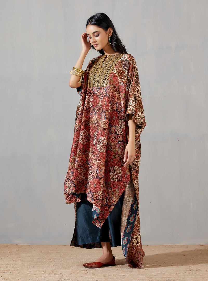 Multicolour Printed Kaftan With Pants