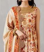 Nergis Dooble Layer Sharara With Peplum Top And Dupatta