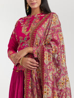 Magenta Chanderi Skirt Set