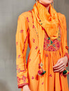 Orange Kurta with a Fershi and Scarf