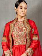 Red Peplum with a Sharara and a Cape