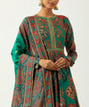 Blue Green  Chanderi Anarkali Set