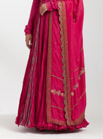 Magenta Chanderi Anarkali Set