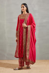 Magenta Copper Embroidery Salim Kurta Set