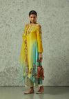 Mustard and Feroza Shaded Kurta with Palazzo Set