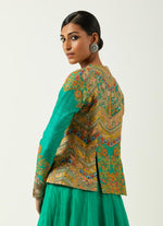 Meena Green Silk Skirt Set