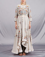 Ivory Asymmetric Anarkali Set