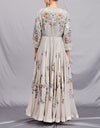 Ivory Asymmetric Anarkali Set