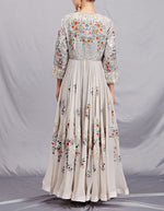 Ivory Asymmetric Anarkali Set