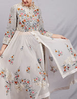 Ivory Asymmetric Anarkali Set