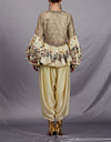 Deep Blue Embroided Top with Pink Dhoti Pants Set