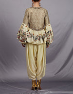 Deep Blue Embroided Top with Pink Dhoti Pants Set
