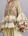 Deep Blue Embroided Top with Pink Dhoti Pants Set