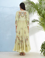 Lemon Kurta with Churidar Set