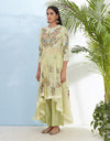 Lemon Kurta with Churidar Set
