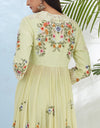 Lemon Kurta with Churidar Set