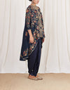Navy Long Cape and Dhoti Set