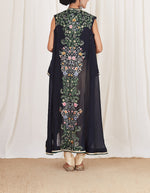 Navy and Cream Dhoti Set