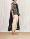 Navy and Cream Dhoti Set
