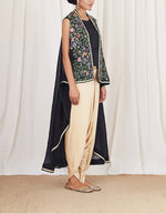 Navy and Cream Dhoti Set