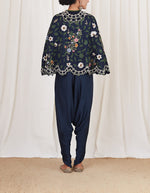 Navy Cape and Dhoti Set