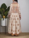 Ivory Chanderi Embroidered Kurta Set