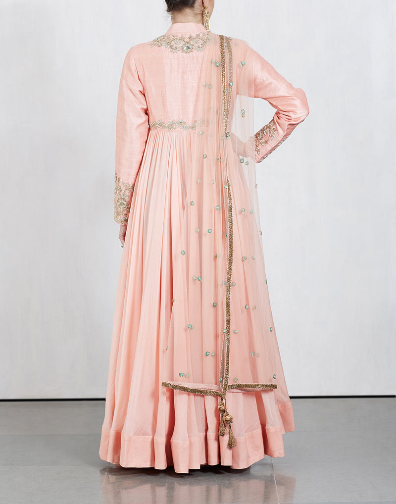 Pink Kalidar Anarkali Set