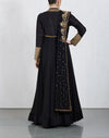 Black Angrakha Kalidar Anarkali Set