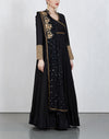 Black Angrakha Kalidar Anarkali Set