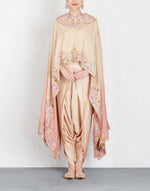Ivory and Peach Cape with Pants Set
