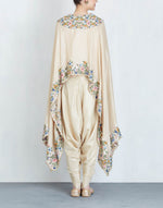 Beige Cape with Dhoti Pants Set