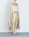 Beige Cape with Dhoti Pants Set