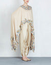 Beige Cape with Dhoti Pants Set